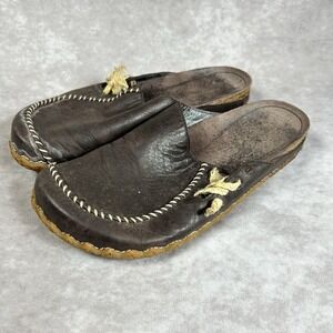 Patagonia Womens Clover Leather Mules Clogs Shoes 6.5 Dark Brown Slip On